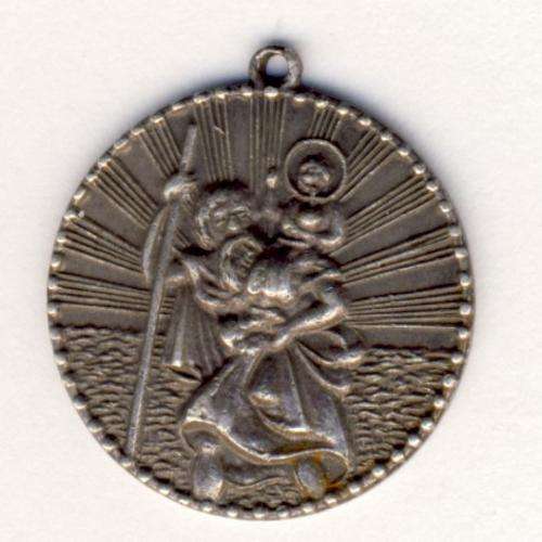Silver St Christopher medallion - inscribed as per scan