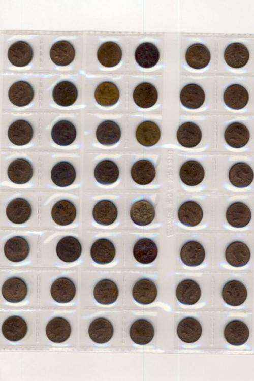 Lot of 48 x 1970 half cents for your project