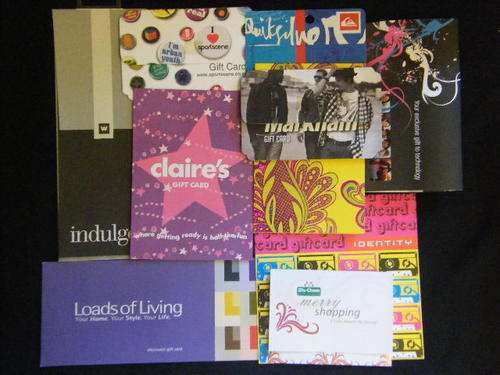 10 Unissued Gift cards or packets - you bid per item to take all - no values loaded - for collectors