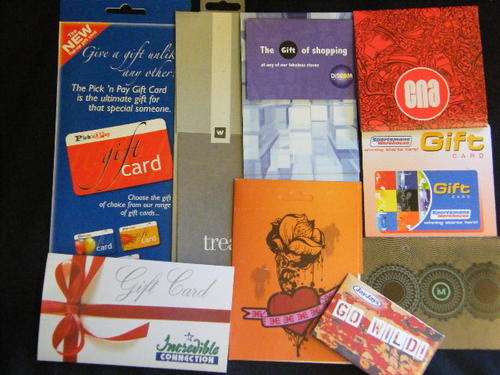 10 Unissued Gift cards - you bid per card to take all