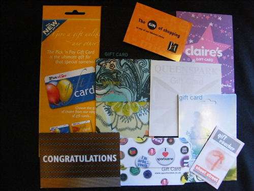 10 Unissued Gift cards - you bid per card to take all
