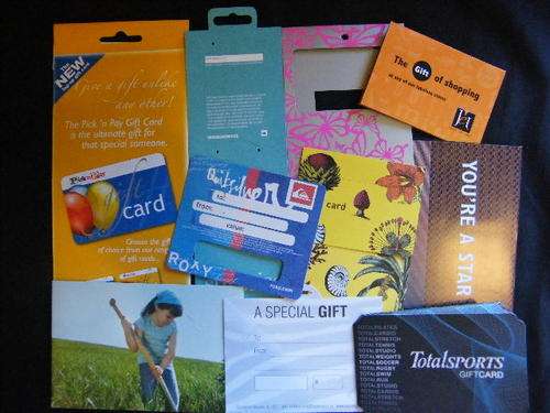 10 Unissued Gift cards or packets - you bid per item to take all - no values loaded - for collectors