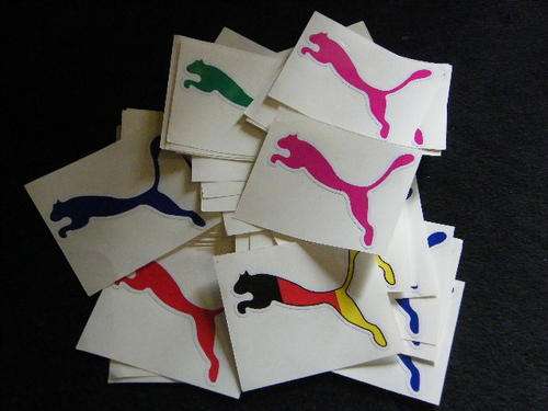 Lot of 58 Puma stickers in different colours - you bid per sticker to take all