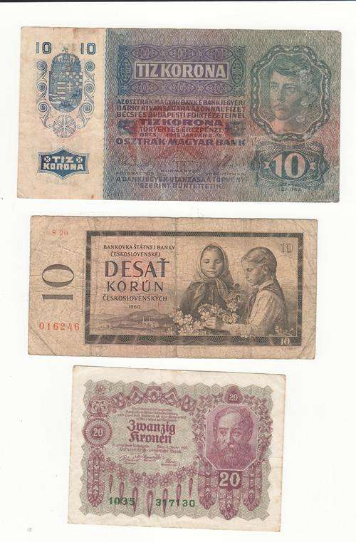 Lot of 3 International banknotes as per scan