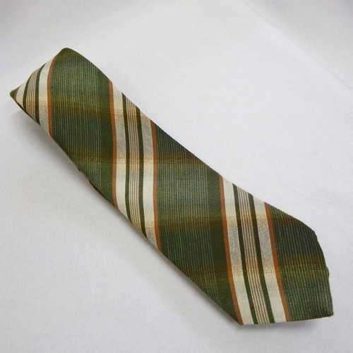 Green and brown plaid pattern Lord Tie - Polyester