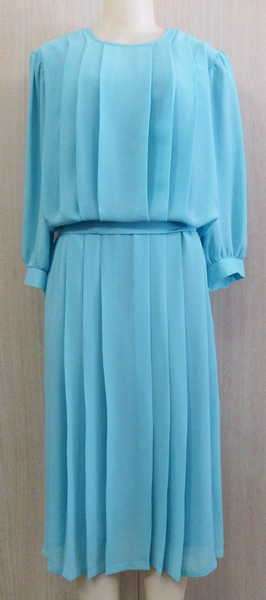 Vintage light blue long sleeve dress - Shubette of London - Size: 16