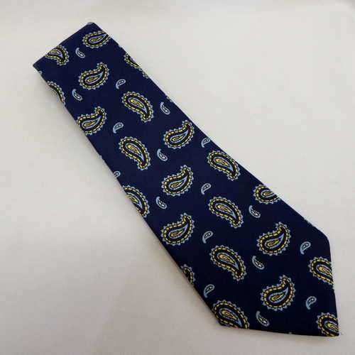 Prince Regent texturised polyester blue paisley pattern tie
