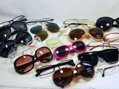 Lot of 20 used sunglasses & frames for glasses - vintage to new - sold as a lot - as per photo