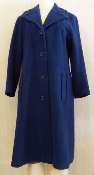 Hellas navy blue long wool coat - Size : Large