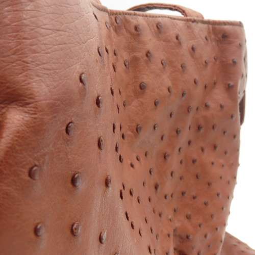 Genuine Ostrich leather handbag - Dark Brown