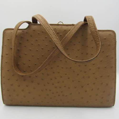 Corbeau Genuine Ostrich leather handbag
