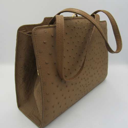 Corbeau Genuine Ostrich leather handbag