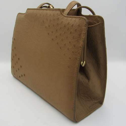 Corbeau Genuine Ostrich leather handbag