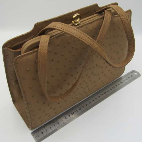Corbeau Genuine Ostrich leather handbag