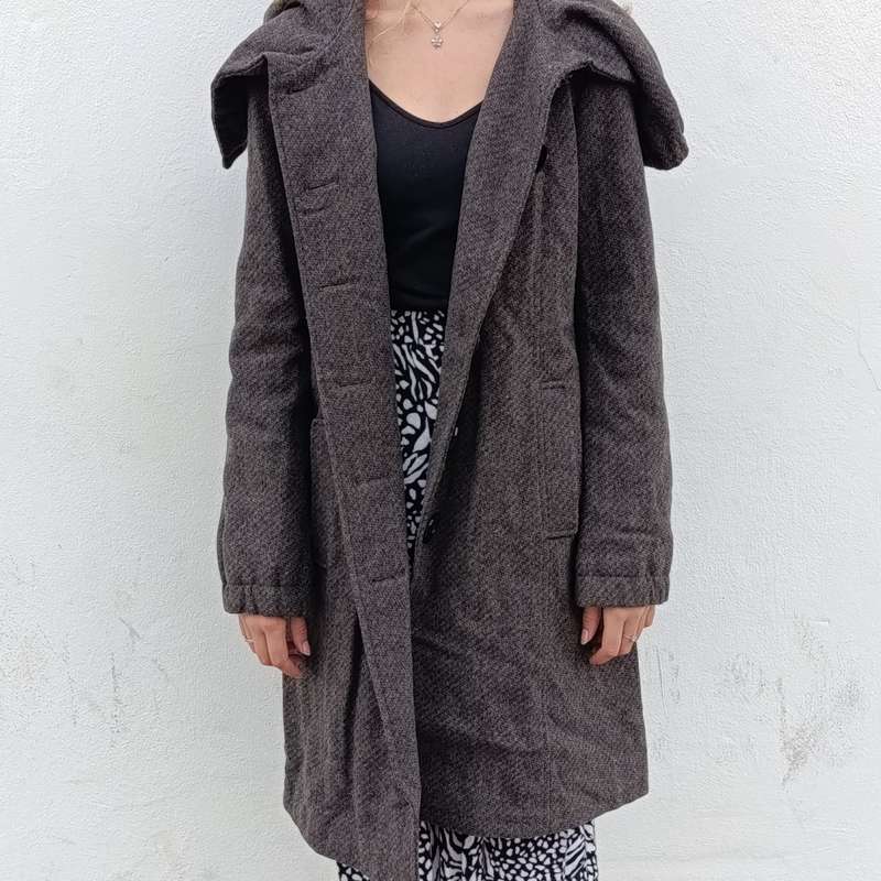 Vintage Liu-Jo lined winter jacket, grey, size M/L, unique collar