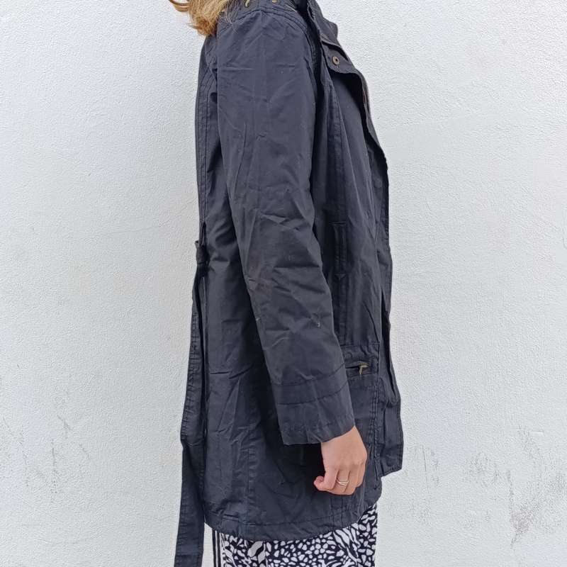 Real black jacket size 8 100% cotton lined