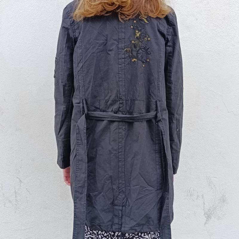 Real black jacket size 8 100% cotton lined