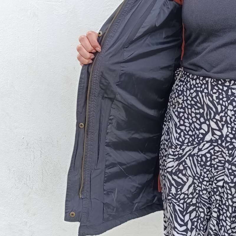 Real black jacket size 8 100% cotton lined