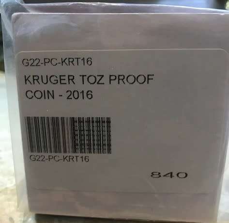 2016 PROOF Krugerrand 1/10th gold coin with box and certificate