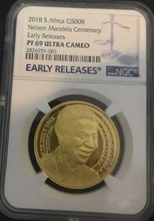 Early Releases NGC PF69 2018 R500 1oz Nelson Mandela 100 year centenary gold 24ct coin -SOLD OUT