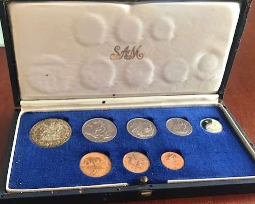 1971 South Africa Short Proof coin set R1 to 1/2c