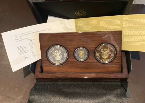 2017 OR Tambo 3 coin set includes RARE proof R5 - SA Mint price R2995