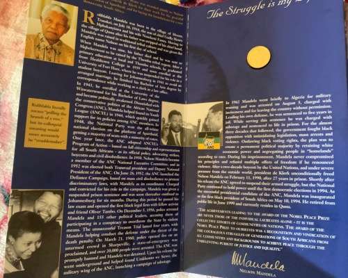 1993 Proof Mandela Nobel Laurette 1/10 th Gold Medal coin Mint of Norway in original packaging