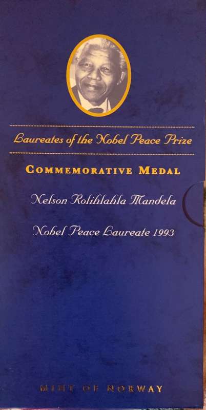 1993 Proof Mandela Nobel Laurette 1/10 th Gold Medal coin Mint of Norway in original packaging