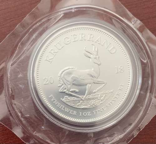 Rare 2018 Great Wall privy Mintmark 1oz Silver Krugerrand BU coin still in factory sealed packaging