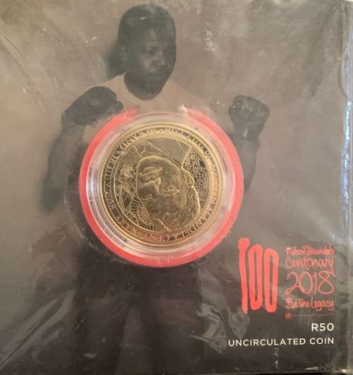 2018 NELSON MANDELA - 100 YEAR CENTENARY - R50 1OZ BRONZE ALLOY COIN
