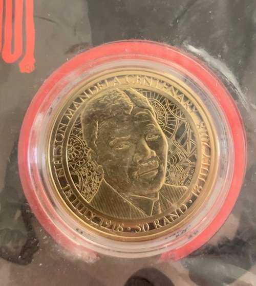 2018 NELSON MANDELA - 100 YEAR CENTENARY - R50 1OZ BRONZE ALLOY COIN