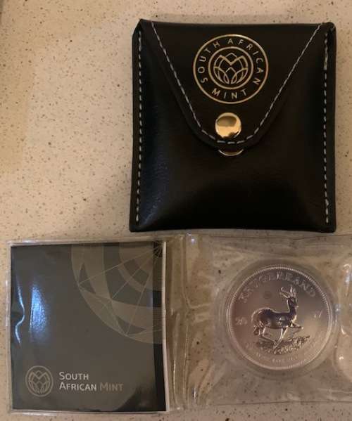 RARE and UNIQUE SA MINT 2017 Mintmarked Krugerrand 50th anniversary 1oz Silver coin PU AND stamp set