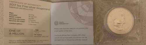 RARE and UNIQUE SA MINT 2017 Mintmarked Krugerrand 50th anniversary 1oz Silver coin PU AND stamp set