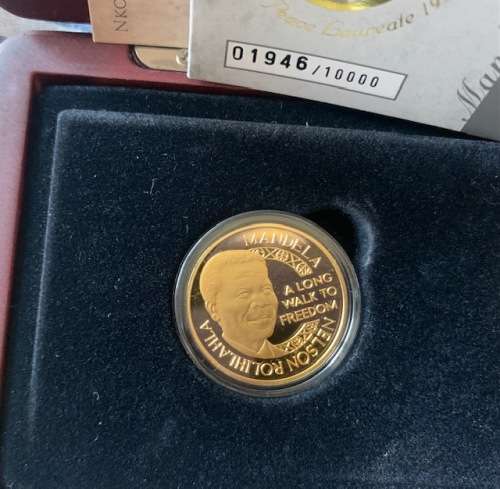 Proof 2011 Mandela Nkosi Sikilele 1/2oz gold and silver medallion coin set Mint of Norway