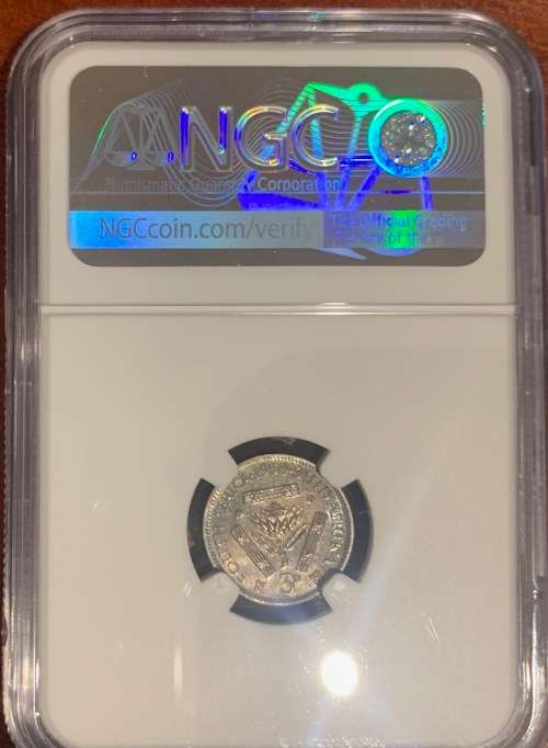 RARE 1950 Proof 3p tickey Union South Africa coin NGC PF63 only 500 minted