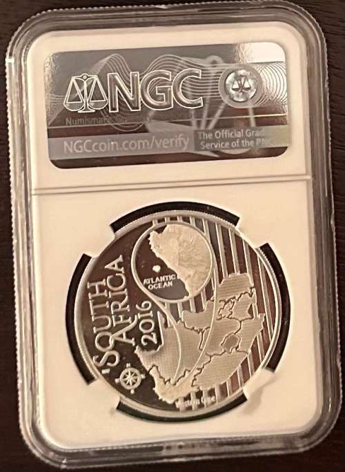 V Scarce only 98 minted! 2016 R2 Cape West Coast Biosphere Reserve Fossil Silver coin NGC PF70 UC