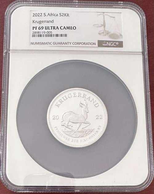 2022 Proof 2oz Silver Krugerrand NGC graded PF69 Ultra Cameo