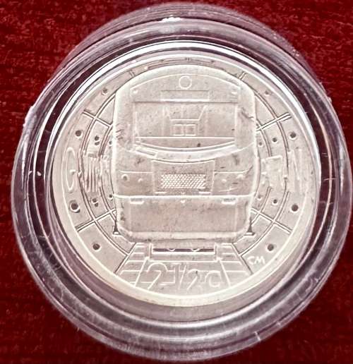 Proof 2012 South Africa Flypress tickey Silver 2.5c `JHB` Gautrain coin