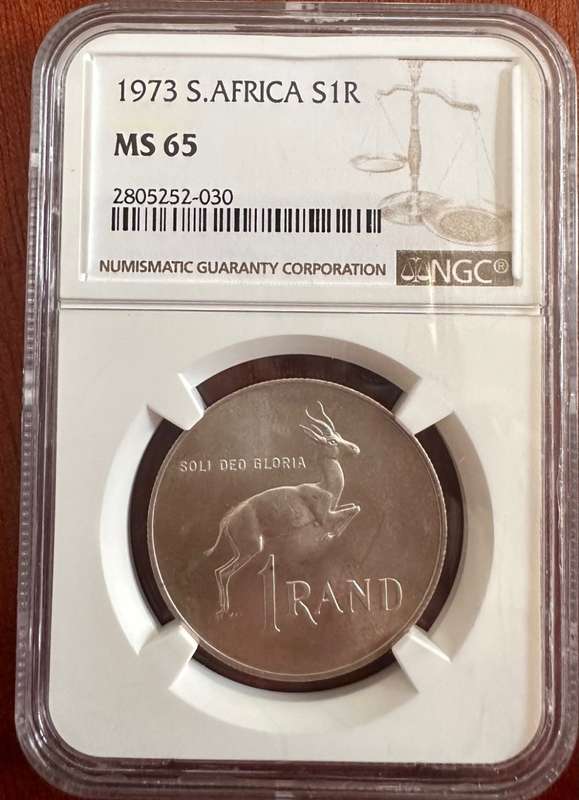 1973 ENGLISH R1 Unc Silver S1R coin MS65 NGC graded - SCARCE IN UNC HIGH GRADE