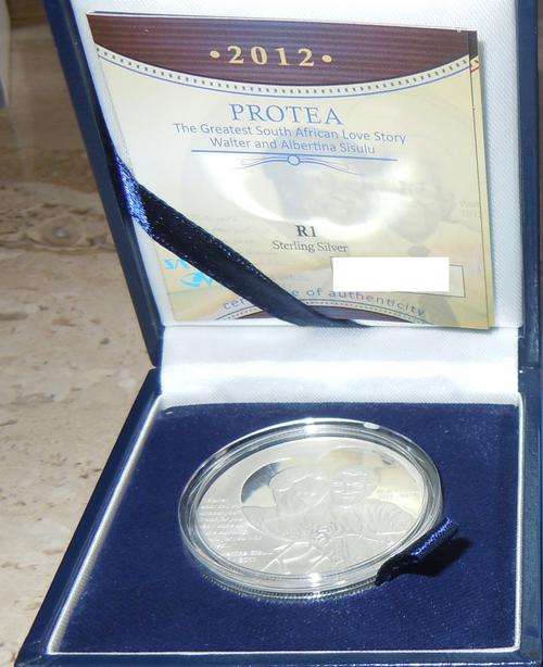 2012 Walter and Albertina Sisulu Proof Silver R1 coin - Just released