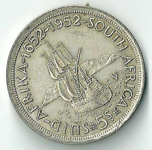 1952 South Africa Union 5s Silver coin