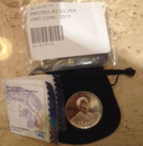 2013 Mandela Life of a legend Protea series Silver Coin Unc