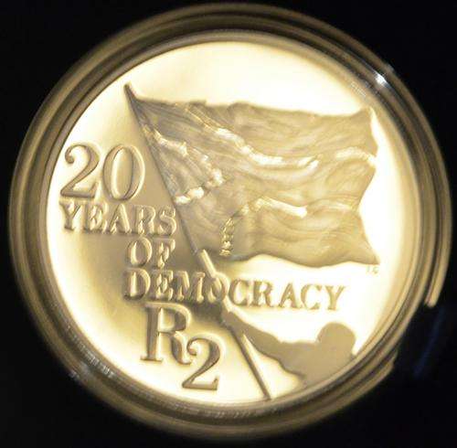 NEW 2014 Proof R2 Crown 20 years of Democracy Silver coin Flag SEALED early strikes