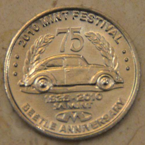 2010 VW Beetle 75th Anniversary SA Mint token RARE!!