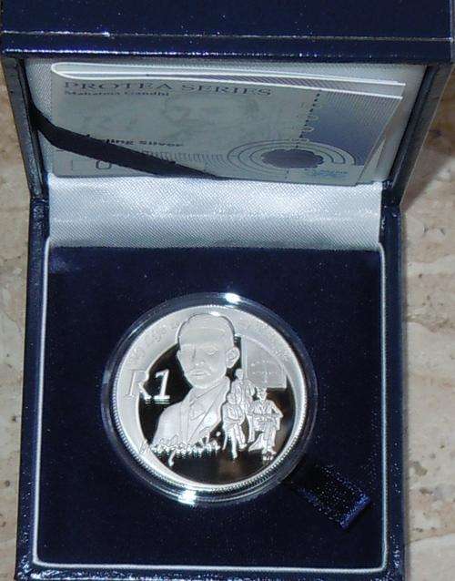 2008 Mahatma Gandhi South Africa Proof Silver Coin SEALED