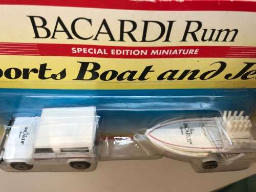 Matchbox Bacardi Rum Jeep and Sports boat with trailer