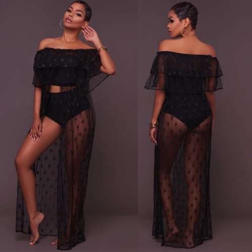 Black kaftan beach cover up
