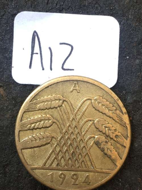 1924 DEUTSCHES REICH RENTENPFENNIG 10 *****Crazy R1 Start****