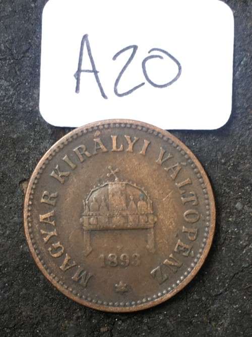 1893 Magyar Kiralyi Valtopenz 2 K B  *****Crazy R1 Start****