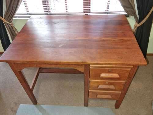 Small 3 Drawer Teak Desk
